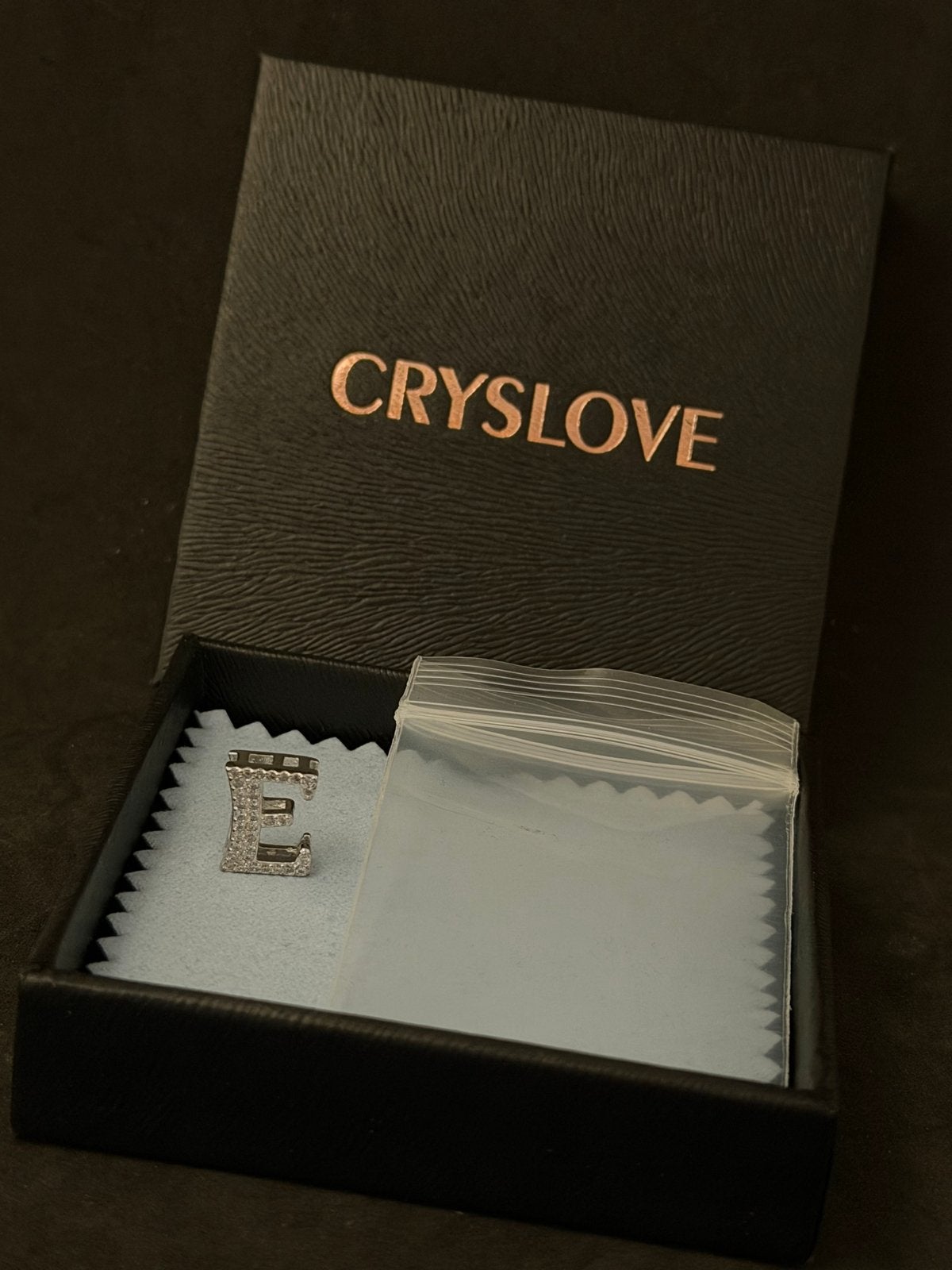 Nieuwe Cryslove Letter E Hanger met Kristallen, Met kristal, Overige materialen, ., Nieuw