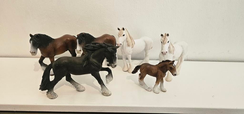 Schleich Shire Set, Ophalen of Verzenden, Gebruikt, Paard, Beeldje of Figuurtje