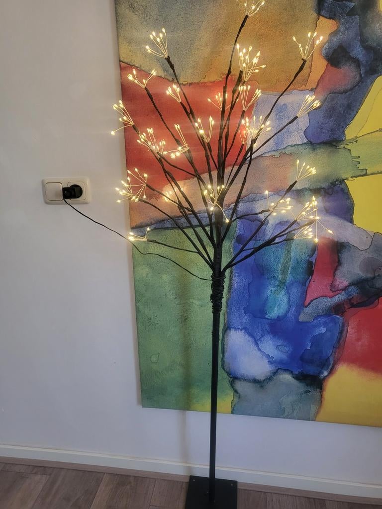 LED Boomlamp op voet, 150 cm hoog, Modern, Decoratief, Ophalen of Verzenden, Zo goed als nieuw, Metaal