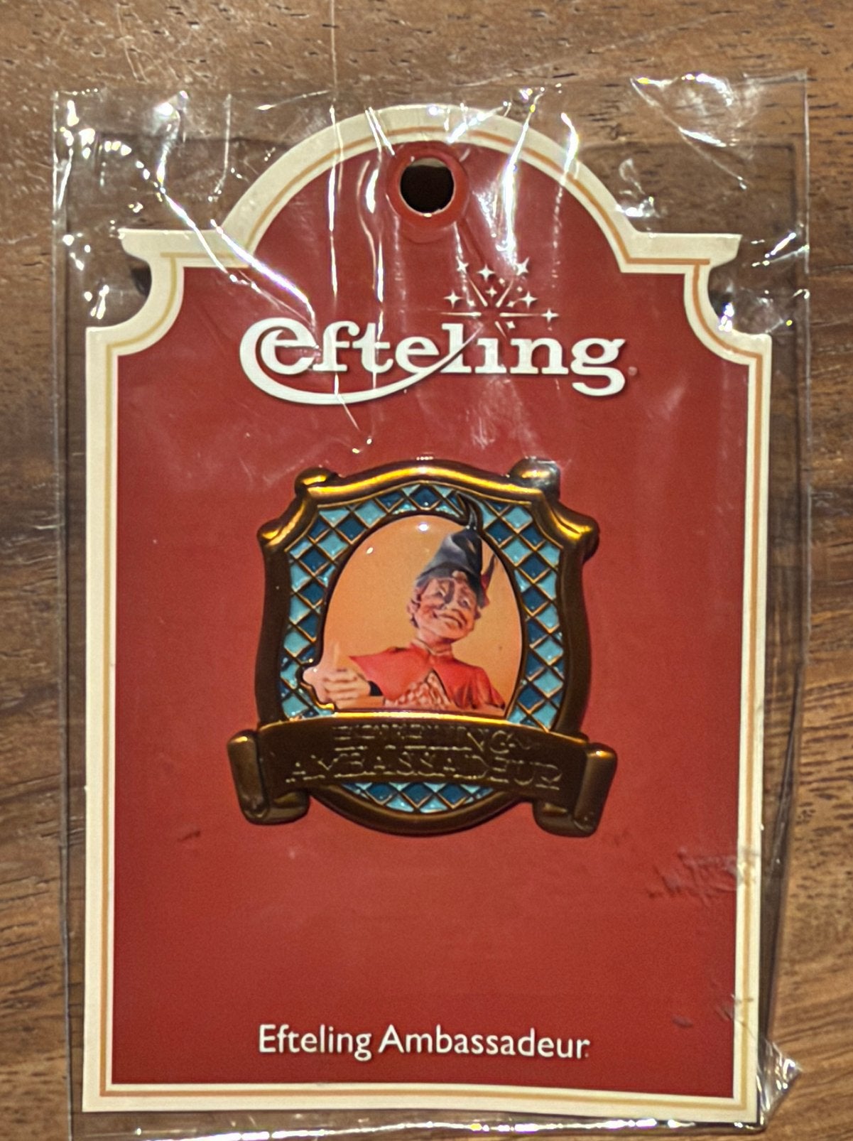 Efteling personeels pin Efteling Ambassadeur op kaartje, Ophalen of Verzenden, Zo goed als nieuw, Button of Speldje