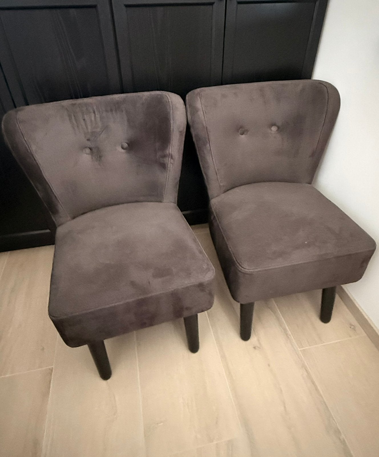 2 Fauteuils Antraciet, Ophalen, Twee, Zo goed als nieuw, Stof