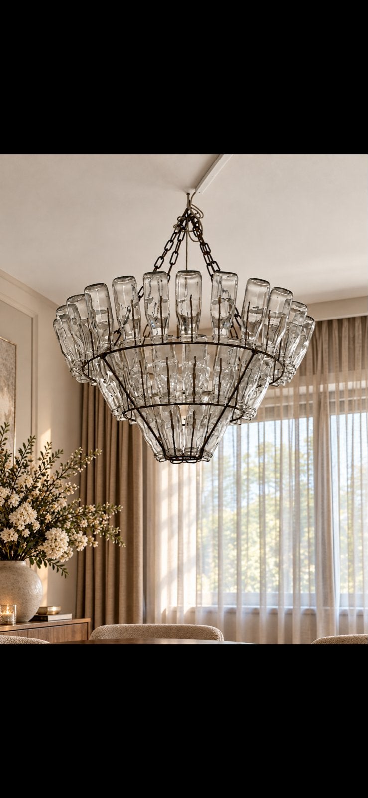Leitmotiv Hanglamp LM007 Bottle Chrome, Ophalen, Zo goed als nieuw, Glas, E27 (groot)