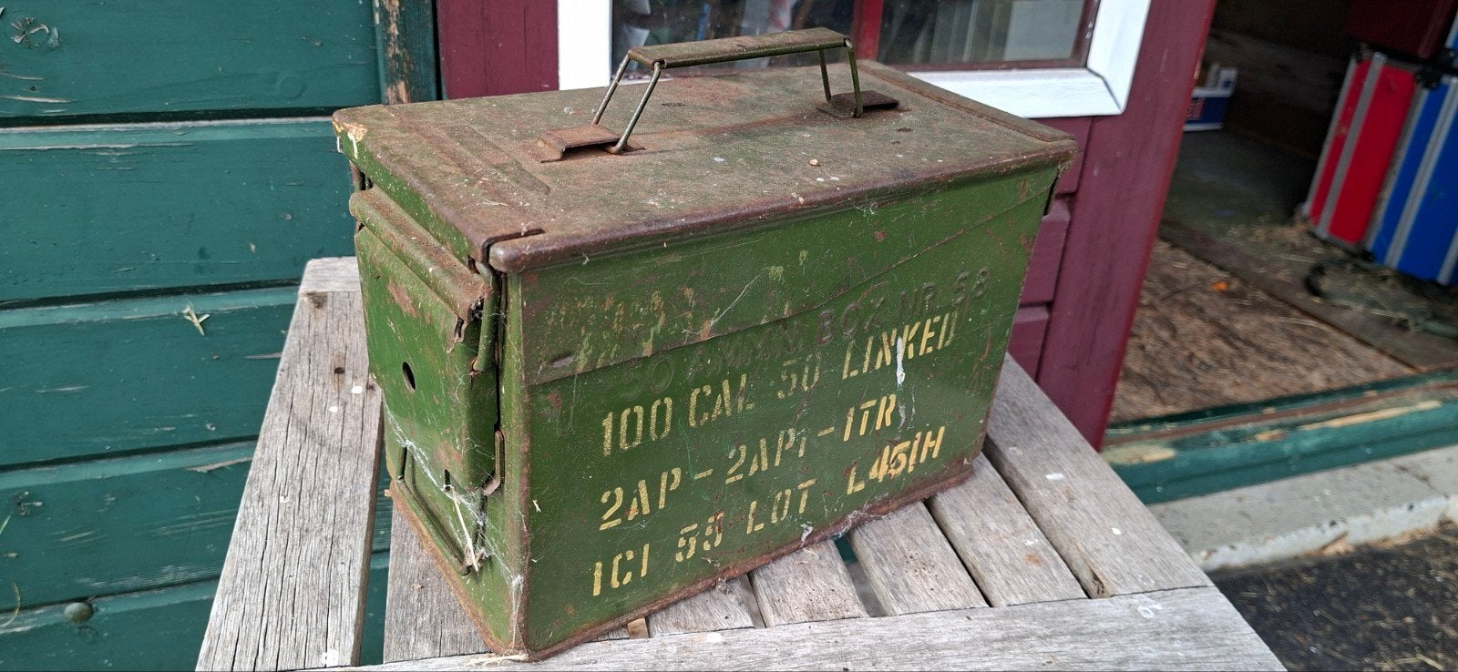 Originele Militaire Munitiekist - .50 Cal Linked, Verzamelen, Militaria | Algemeen, Ophalen of Verzenden, Overige soorten, Amerika