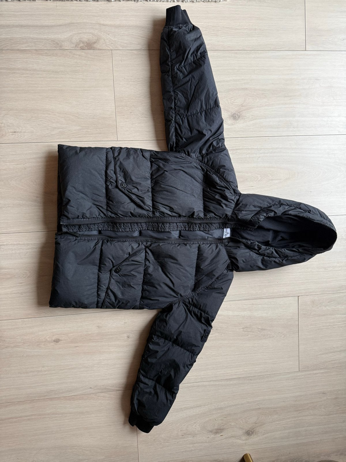 Stone Island Down Jacket Zwart Maat 8, Kinderen en Baby's, Kinderkleding | Maat 128, Ophalen of Verzenden, Zo goed als nieuw