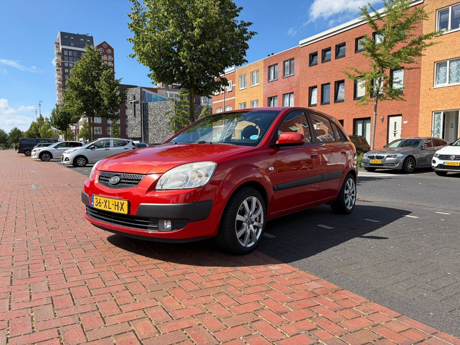 Kia Rio 1.4 HB 2007 Rood, Auto's, Voorwielaandrijving, 4 cilinders, 1054 kg, 49 €/maand