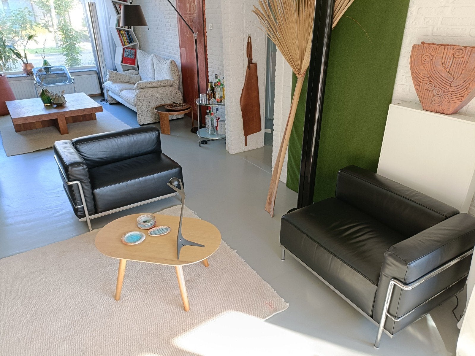 Cassina LC3 Meridiènne Grand Confort (2x) Corbusier Perriand, Ophalen, Zwart, Gemerkt, Stoel