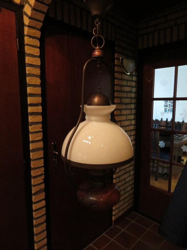 Mooie retro "Olie"-lamp, Verzamelen, Retro, Ophalen, Huis en Inrichting