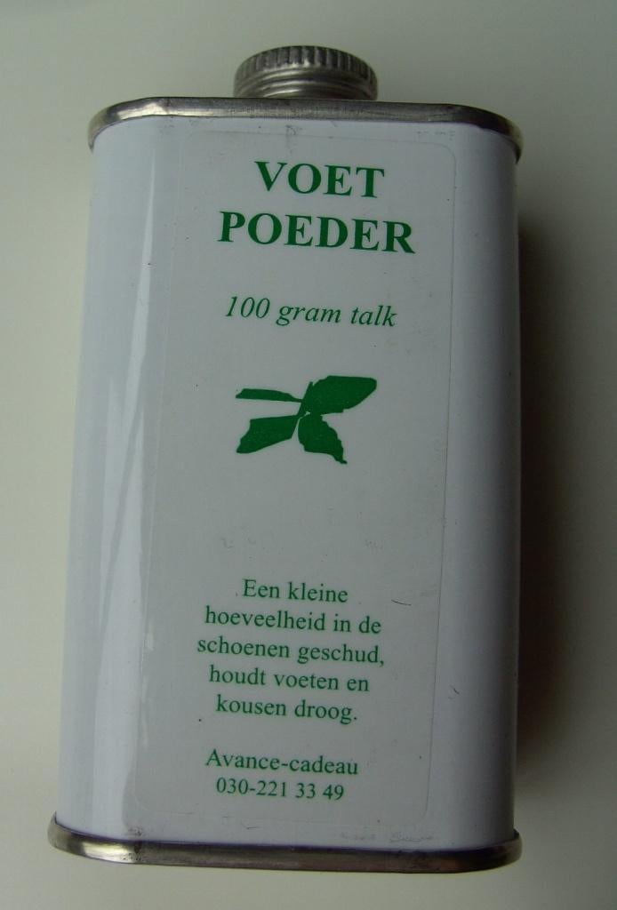 TALKPOEDER VOETPOEDER 100 GRAM IN RETRO BLIKJE 25 stuks, Ophalen of Verzenden, Nieuw, Overige, Overige merken