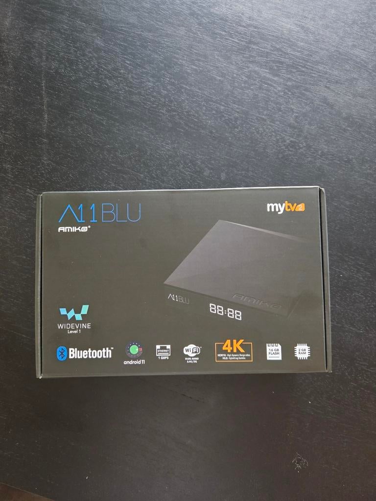 Amiko A11 Blu 4K Android 11 TV Box - Nieuw in Doos, Audio, Tv en Foto, Mediaspelers, Ophalen of Verzenden