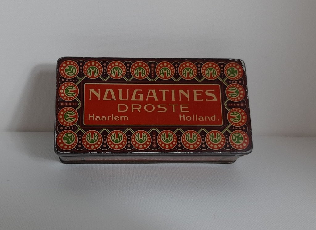 l013-Prachtig en gaaf, antiek blikje Droste Haarlem., Verzamelen, Ophalen of Verzenden, Zo goed als nieuw, Overige, Droste