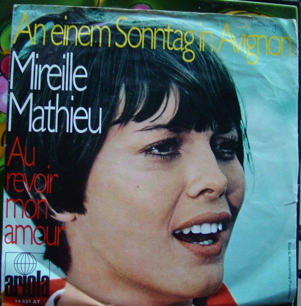 45T 7INCH VINYL SINGLE MIREILLE MATHIEU, Ophalen of Verzenden, Zo goed als nieuw, Pop