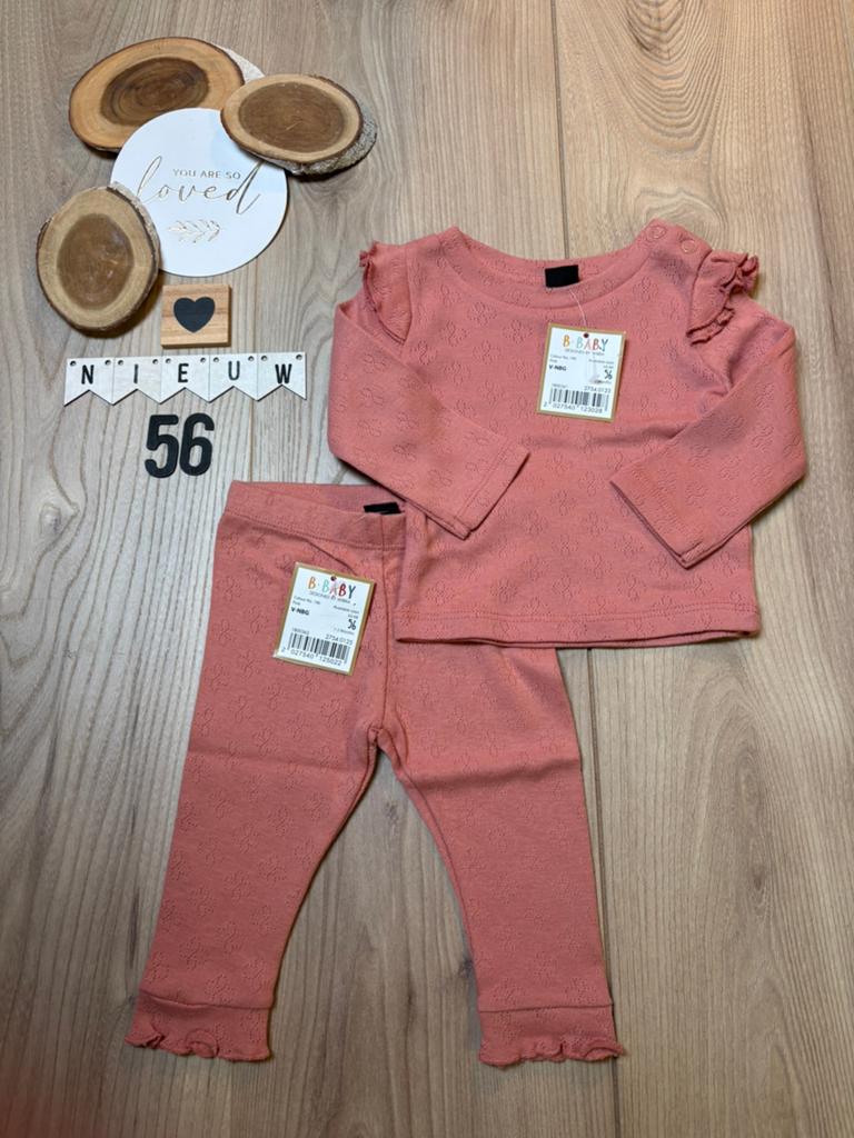 Baby meisje setje shirtje, broekje roze wibra maat 56, Ophalen of Verzenden, Nieuw, Meisje, Setje