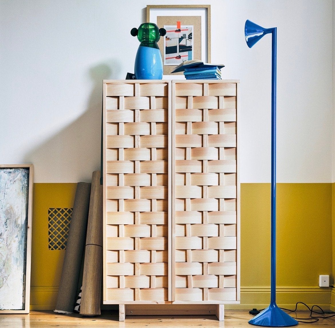 Ikea PS 2026 Staande Uplight Vloerlamp Blauw, Huis en Inrichting, Lampen | Vloerlampen, Ophalen, Nieuw, Metaal, 150 tot 200 cm