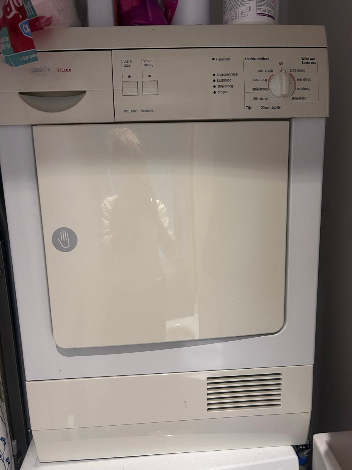 Half werkende droger, Witgoed en Apparatuur, Ophalen, 6 tot 8 kg, Gebruikt, Luchtafvoer