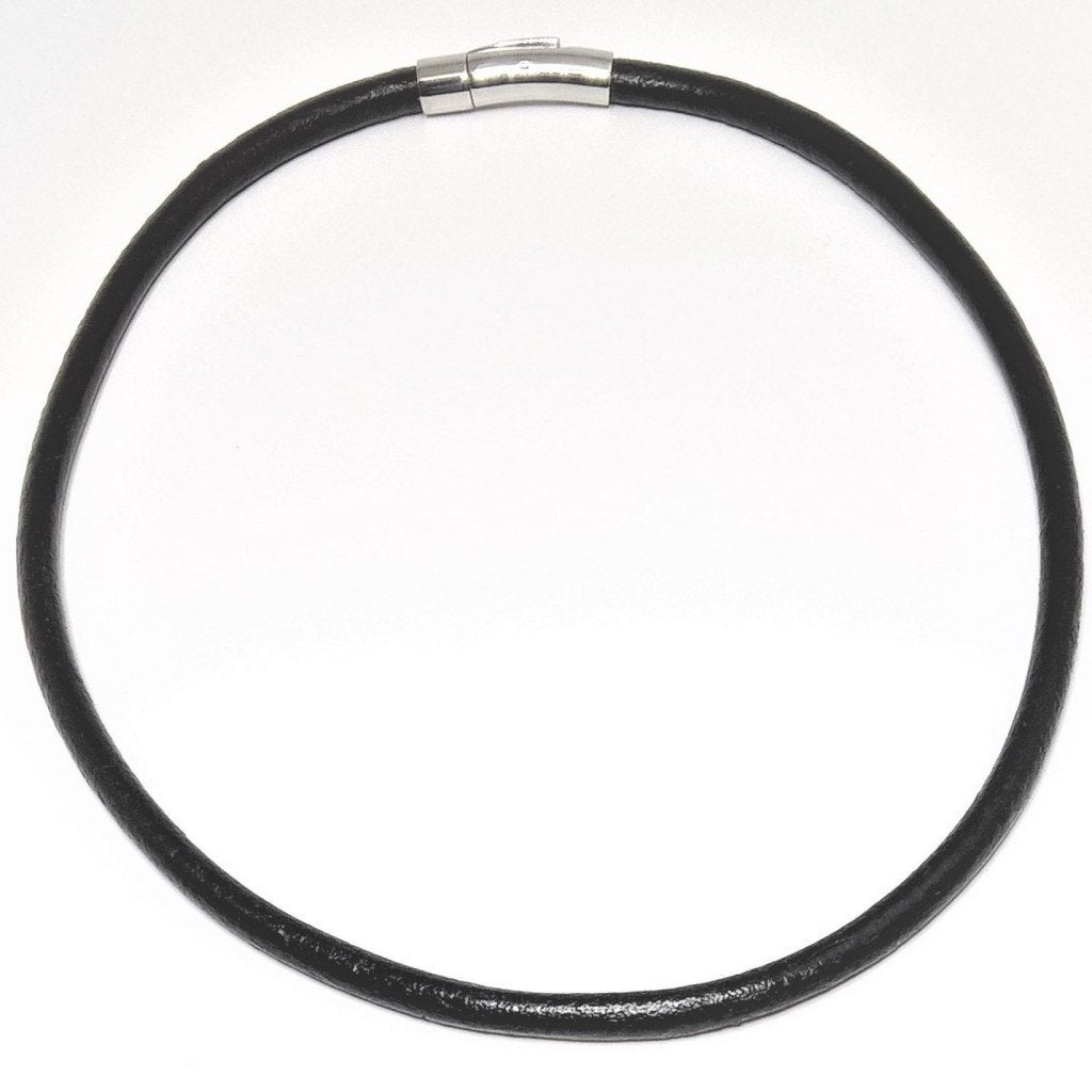 58cm x 6mm Zwarte Leren Ketting met Stalen Klik sluiting, Sieraden, Tassen en Uiterlijk, Overige materialen, Birgitta-Gracht 33, 6465 EL Kerkrade, Nederland