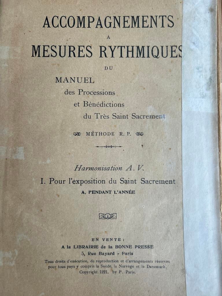 Oud boek: Accompagnements à mesures rythmiques (1921), Ophalen of Verzenden