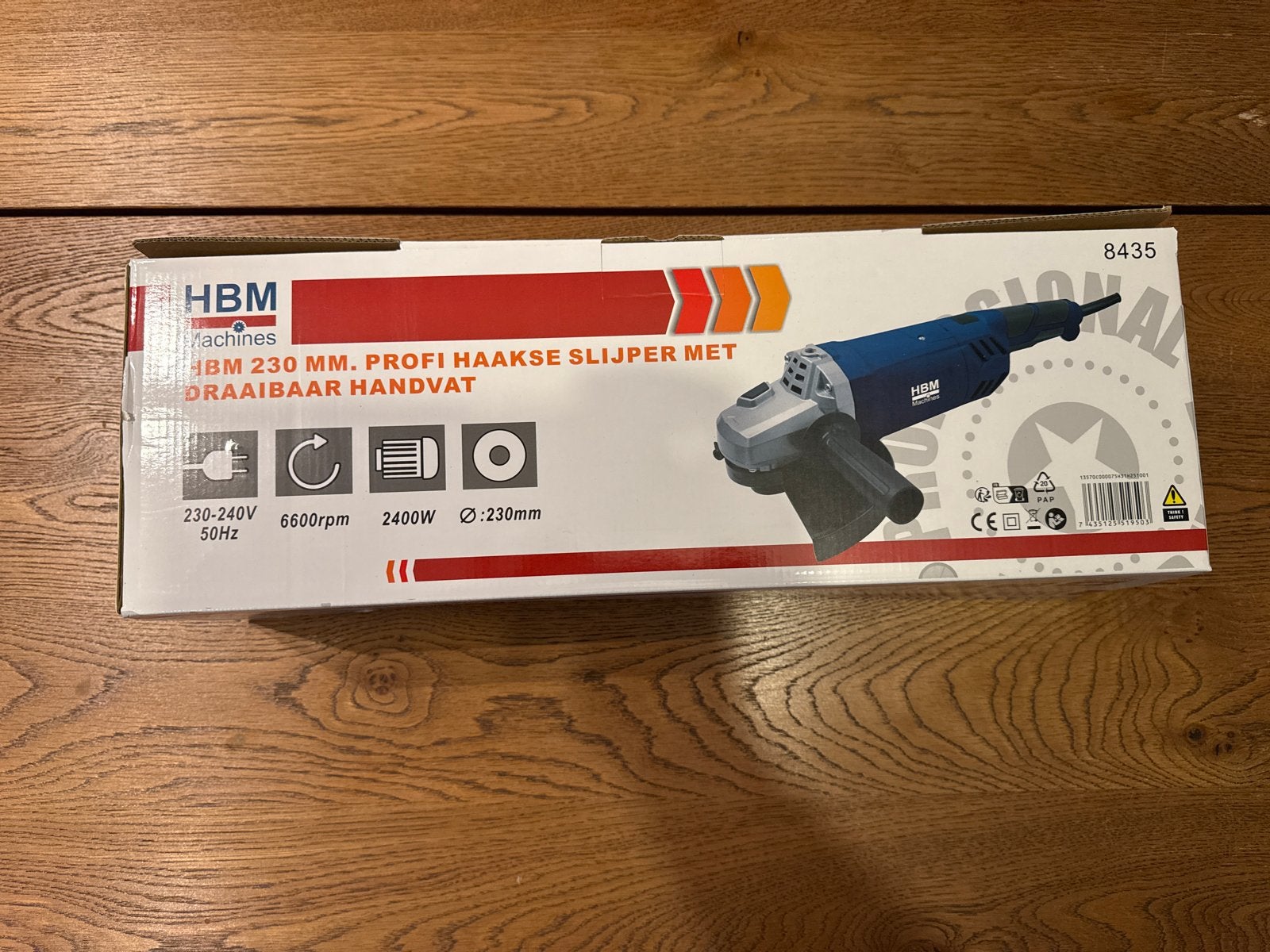 HBM 230 mm. Haakse Slijper met Draaibaar Handvat, Ophalen of Verzenden, Nieuw, 1000 watt of meer, Haakse handslijpmachine