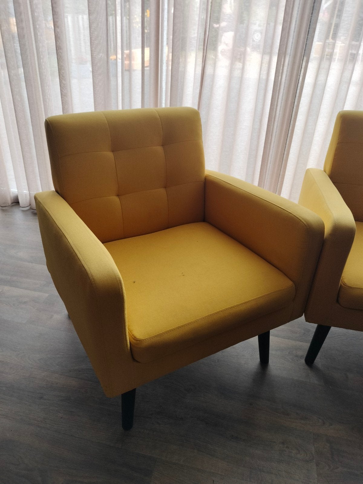 Stijlvolle gele fauteuil - Zo goed als nieuw, Ophalen, 75 tot 100 cm, Zo goed als nieuw, 50 tot 75 cm