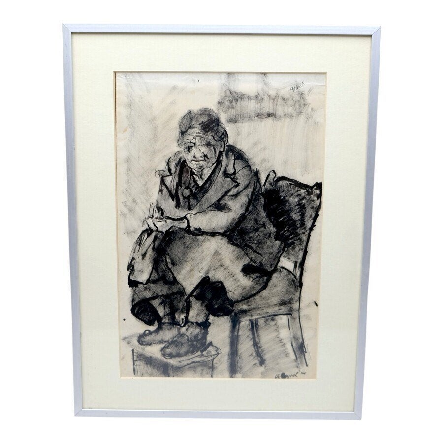 Karel Appel (1921-2006) - Vrouw zittend op stoel, 1944, Ophalen of Verzenden