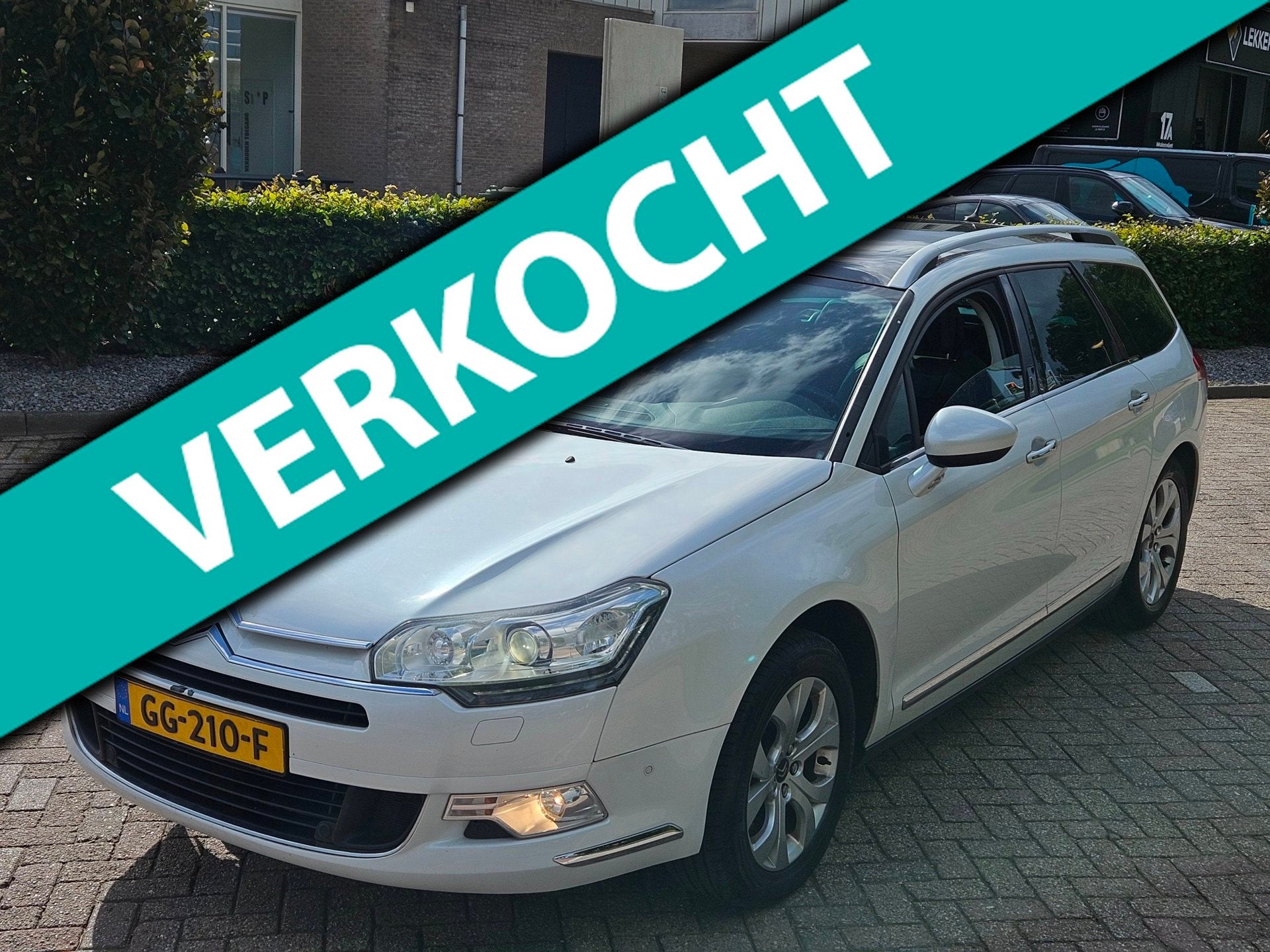 Citroen C5 Tourer 2.2 HDi Exclusive, Auto's, Euro 5, Gebruikt, Leder en Stof, Wit