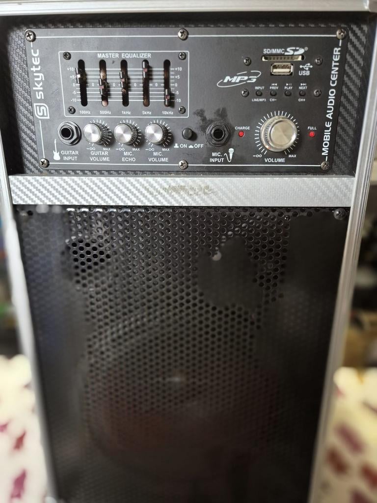 SkyTec ST080 Mobiele Geluidsinstallatie met MP3 & Microfoon, Ophalen of Verzenden, Gebruikt