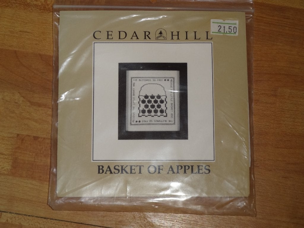 borduurpakket cedar hill basket of apples *nieuw*, Ophalen of Verzenden, Nieuw, Handborduren, Borduurpakket