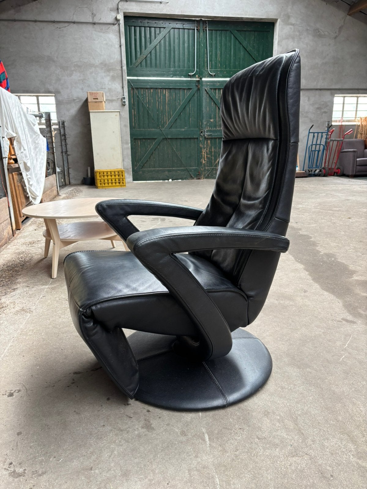 Leren Relaxfauteuil, Ophalen, Gebruikt, 100 tot 125 cm, Leer