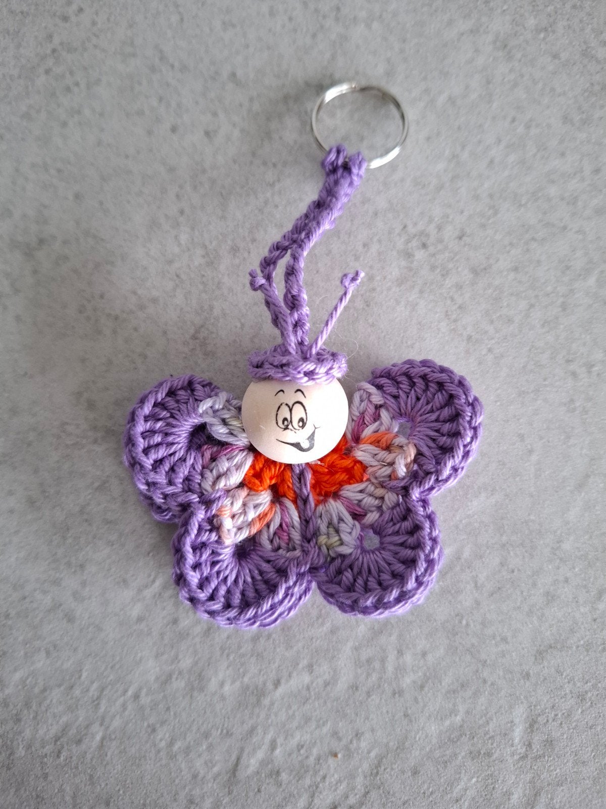 Schattige handgemaakte vlinder gelukspoppetje sleutelhanger, Ophalen of Verzenden