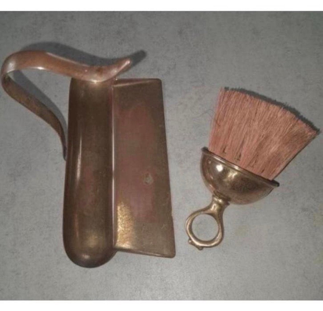 1920 Antiek UK Kruimeldief Koper Messing Set kruimelveger, Antiek en Kunst, Ophalen of Verzenden