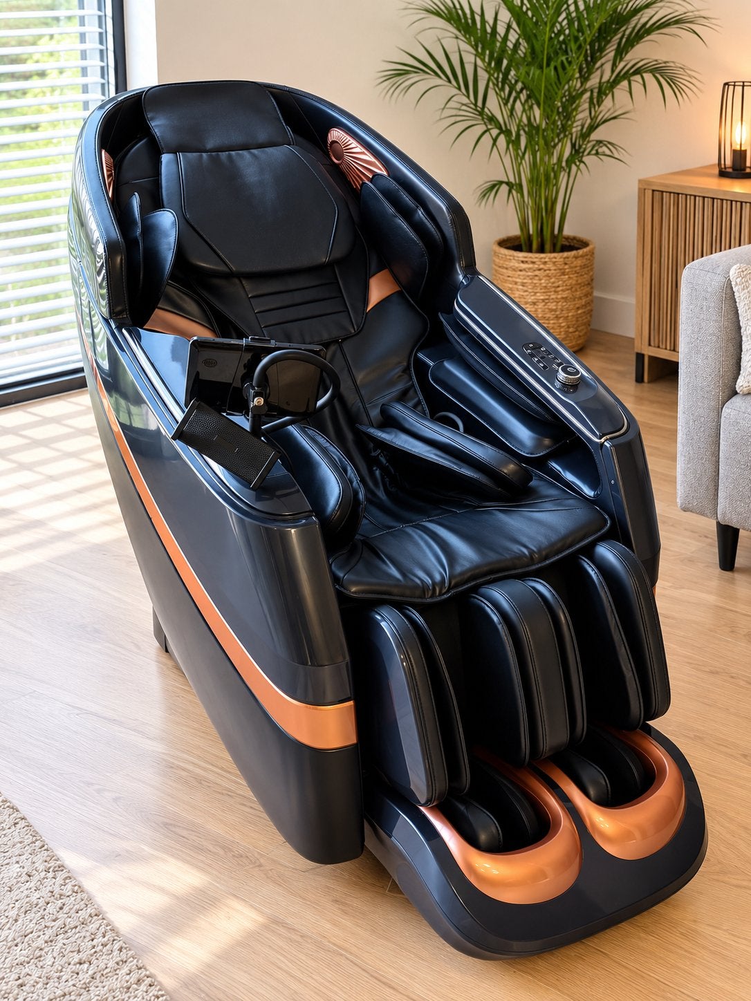 Luxe 4D Massage Stoel Full Body Warmte Voetmassage, 100 tot 125 cm, Leer, Ophalen of Verzenden, Zo goed als nieuw