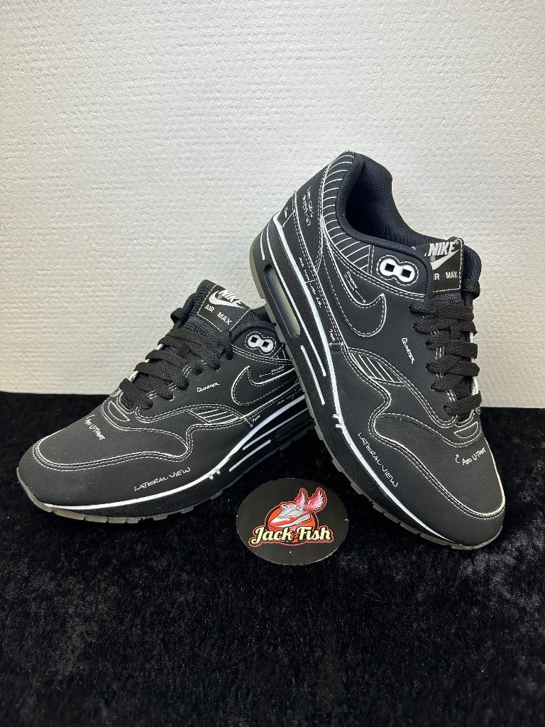 Nike air Max 1 Sketch to Shelf Black - size 38,5, Kleding | Heren, Schoenen, Nike air max, Zwart, Ophalen of Verzenden, Sneakers of Gympen
