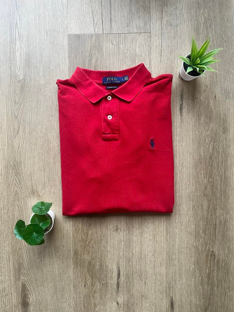 Polo Ralph Lauren Heren Polo Shirt - Rood - Maat L, Ophalen of Verzenden, Zo goed als nieuw, Maat 52/54 (L), Rood