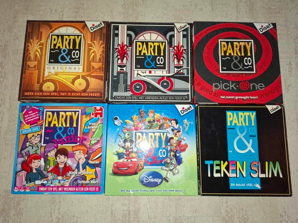 6x Party & co spel Disney Teken slim Junior Pick one, Vijf spelers of meer, Ophalen of Verzenden, Zo goed als nieuw