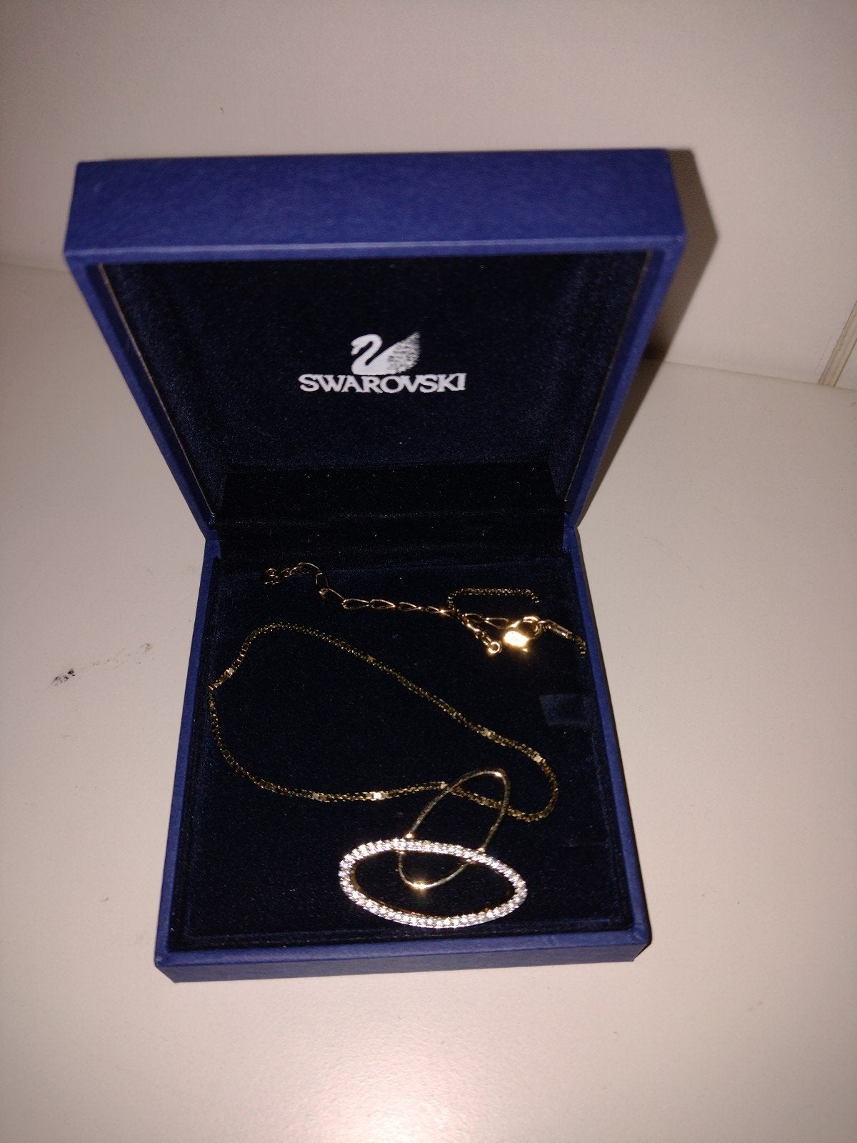 Swarovski halsketting met hanger en kristallen, Sieraden, Tassen en Uiterlijk, Met hanger, Overige materialen, Ophalen of Verzenden