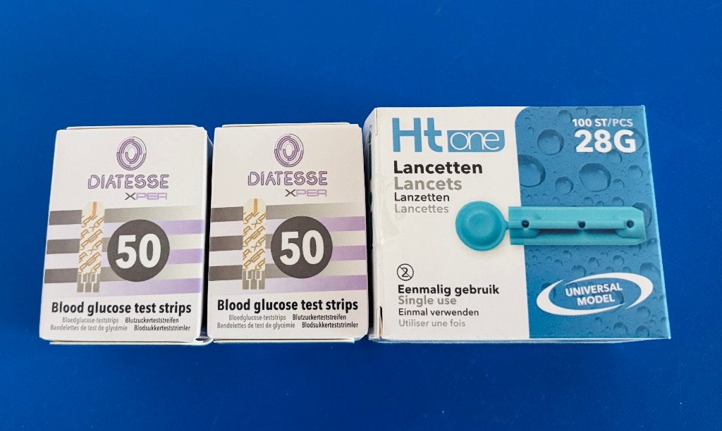 100 Teststrips+Lancetten 28G voor Diatesse Xper glucosemeter, Ophalen, Nieuw