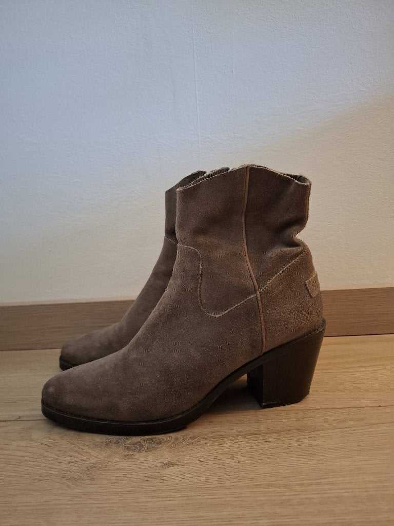 Shabbies Amsterdam suède enkellaarzen maat 41, Shabbies Amsterdam, Beige, Lage of Enkellaarzen, Ophalen of Verzenden
