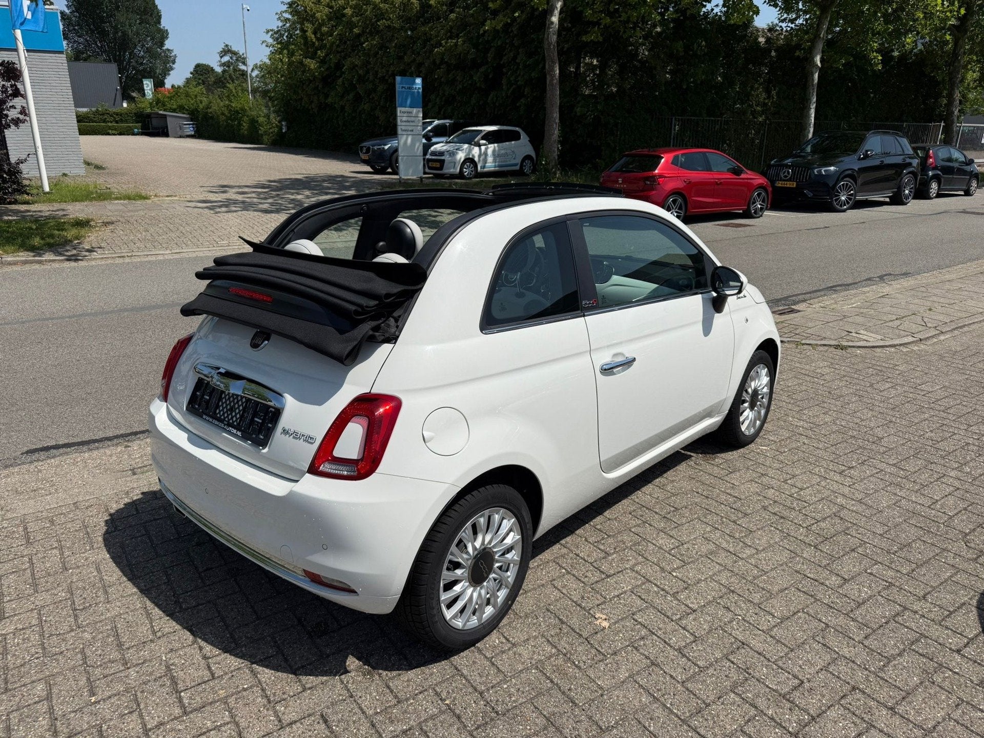 Fiat 500 C 1.0 Hybrid Dolcevita, Navigatie, Airco, 1ste eige, Auto's, Fiat, Gebruikt, Cabriolet, 4 stoelen, Leder en Stof