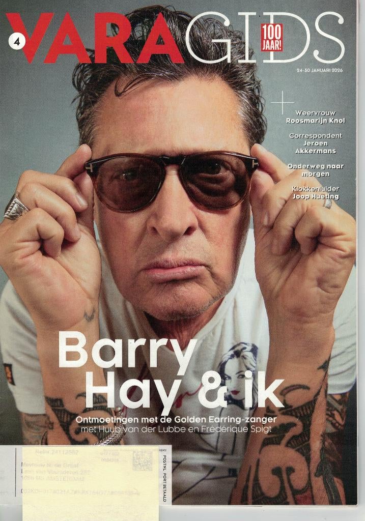 Barry Hay (Golden Earring) in VARA Gids - 24-30 januari 2026, Ophalen of Verzenden, Zo goed als nieuw, Muziek, Film of Tv