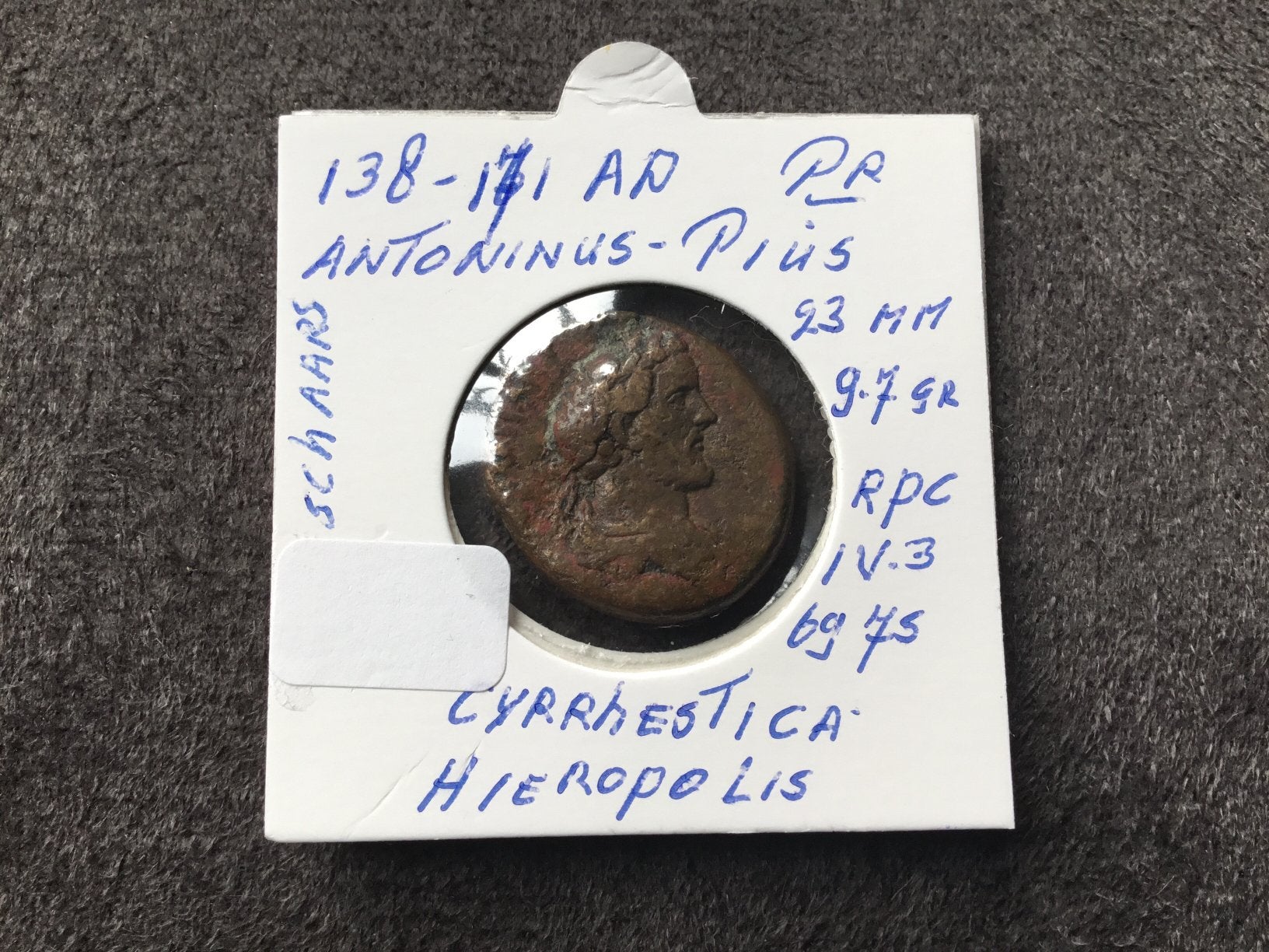 Romeinse munt 138-171 AD Antoninus Pius brons schaars, Ophalen of Verzenden, Vóór koninkrijk, Overige waardes