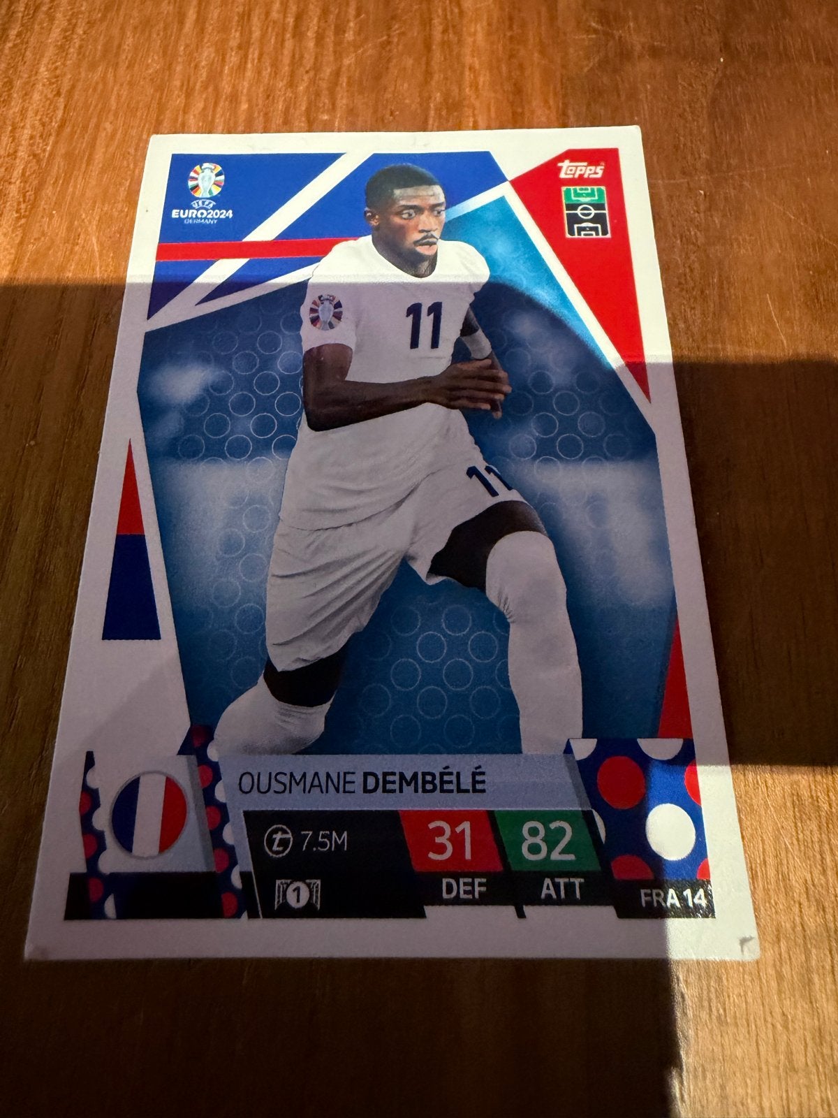 Ousmane Dembélé Topps Match Attax UEFA Euro 2024 kaart, Ophalen of Verzenden, Zo goed als nieuw, Buitenlandse clubs, Spelerskaart