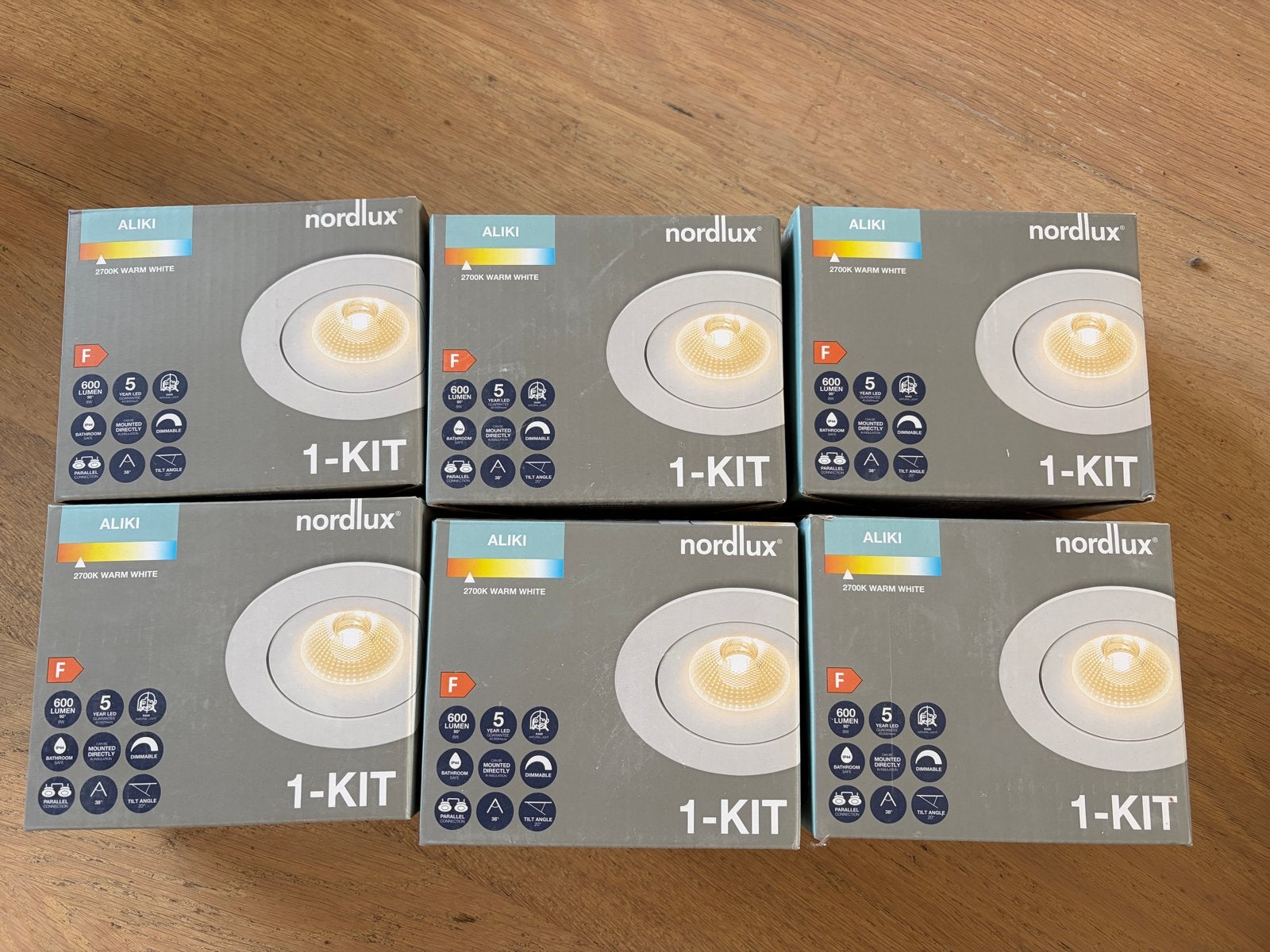 Nordlux Aliki LED Inbouwspots 2700K Warm Wit (6 stuks), Wit, Overige merken, Nieuw, Overige fittingen
