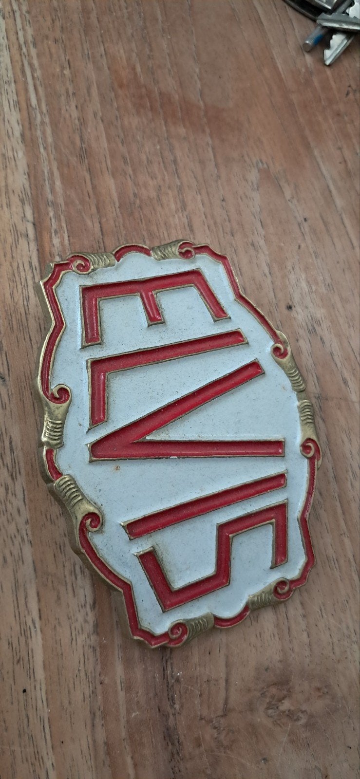 Vintage Elvis Presley Riemgesp - Emaille & Goudkleurig, Ophalen of Verzenden