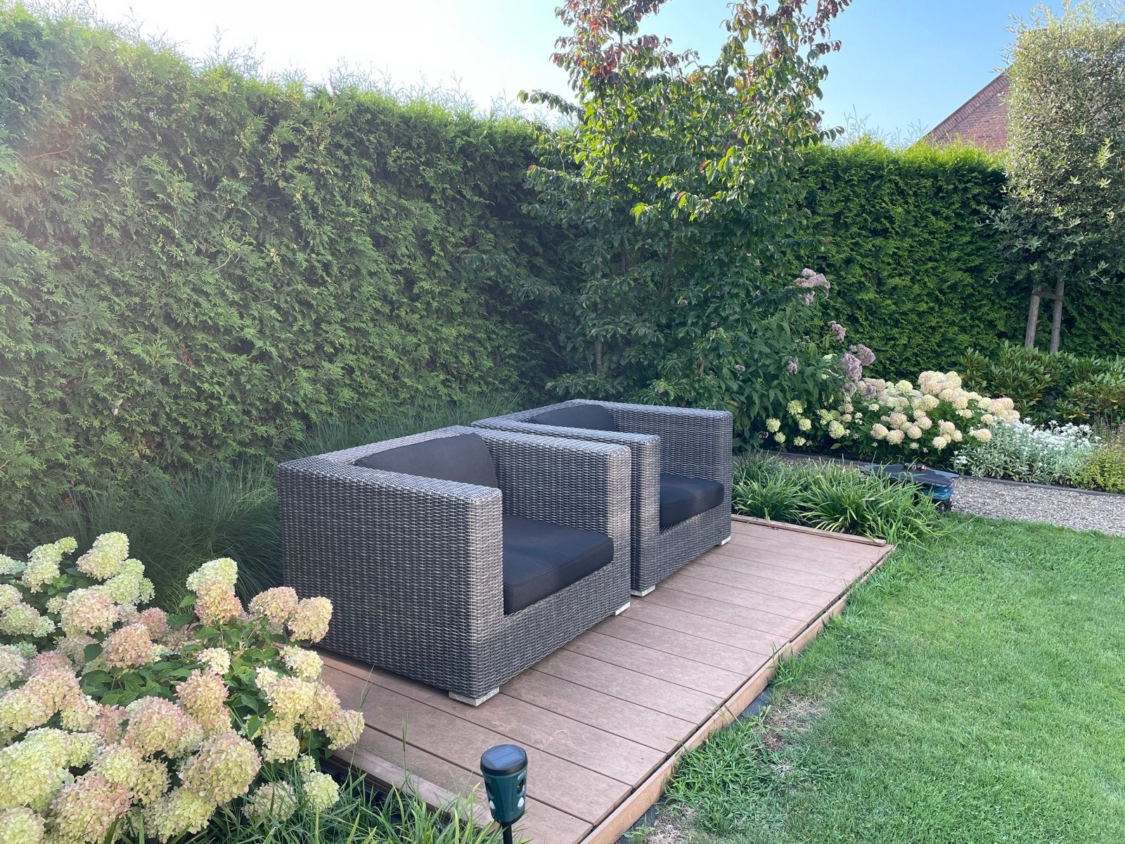 Bellagio Wicker Tuinstoelen met Zwarte Kussens, Tuin en Terras, Tuinstoelen, Ophalen, Gebruikt, Wicker