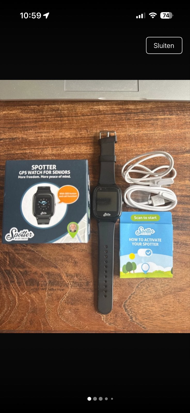 Spotter GPS Horloge - Senior (Zwart), Afstand, Zwart, Ophalen of Verzenden, Zo goed als nieuw