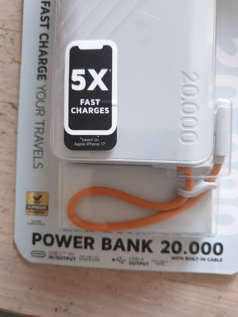 Xtorm Power Bank 20.000 mAh 30W met ingebouwde USB-C kabel, Ophalen, Nieuw, Xtorm