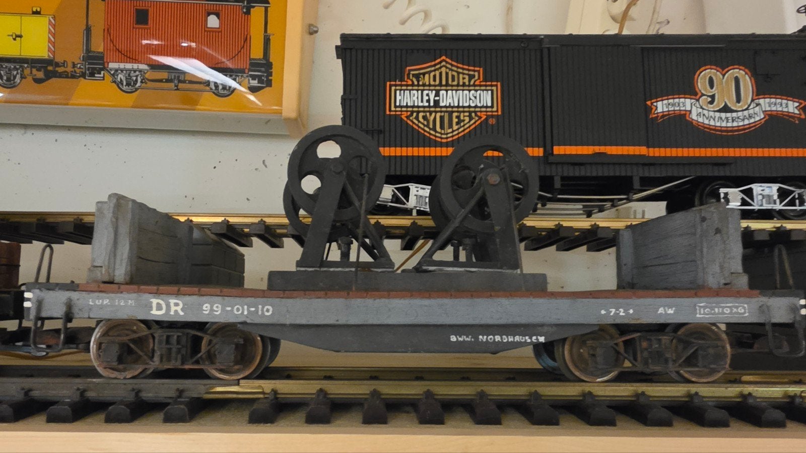 lgb wagon met lading, verouderd, metalen wielen, Hobby en Vrije tijd, Modeltreinen | Overige schalen, Gebruikt, Gelijkstroom, Wagon