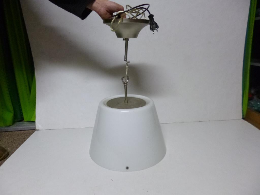 hanglamp, Ophalen of Verzenden, Gebruikt, Glas, 50 tot 75 cm
