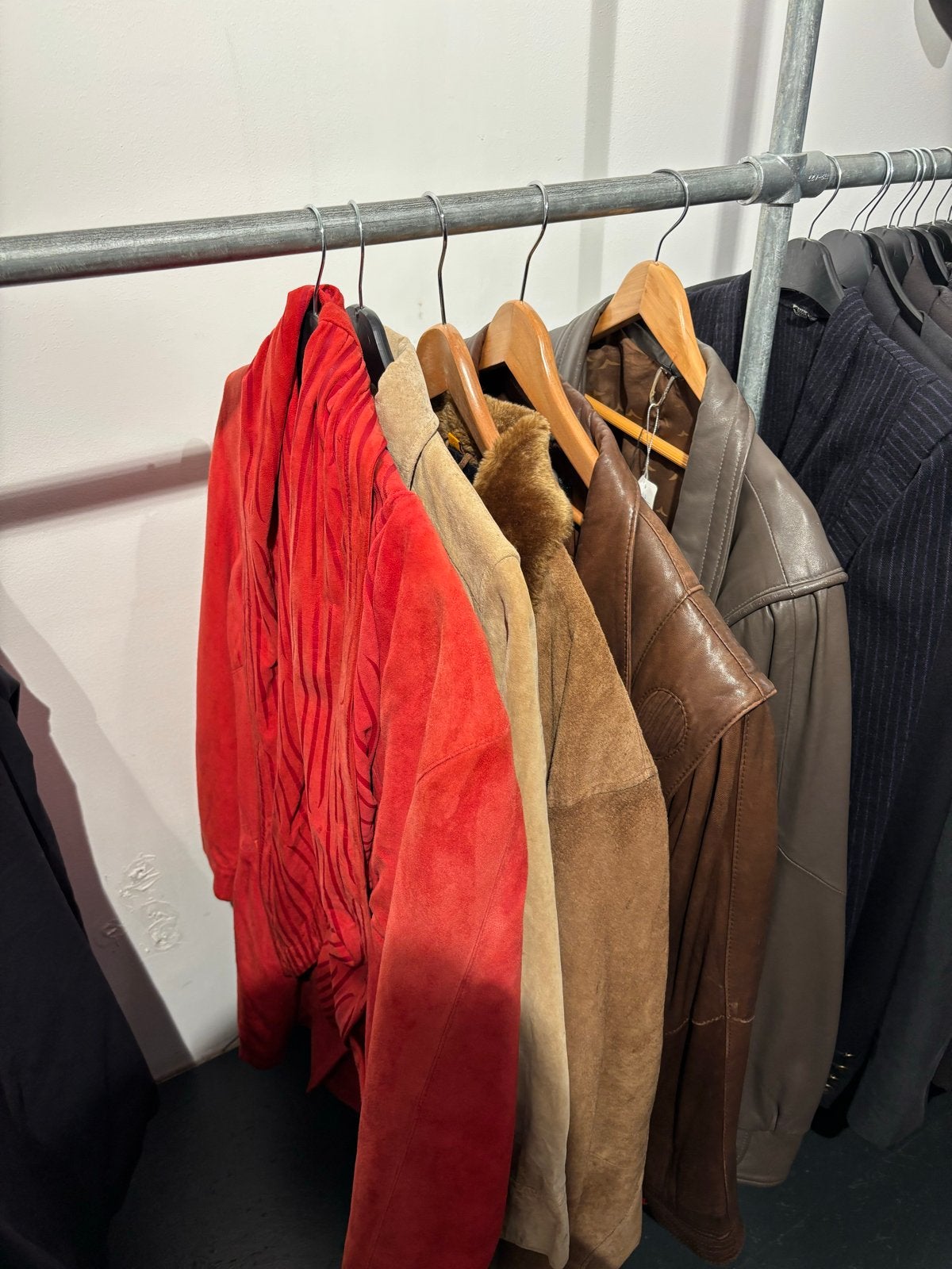 Partij van 5 diverse leren vintage jassen, Ophalen of Verzenden, Zo goed als nieuw, Overige maten, Overige kleuren