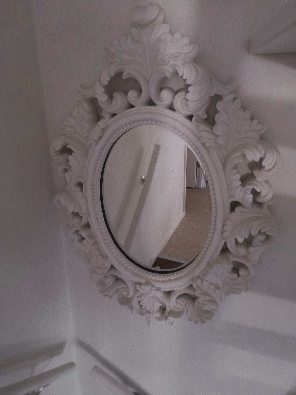 Grote witte barok spiegel., Ophalen, Zo goed als nieuw, Rechthoekig, Minder dan 100 cm