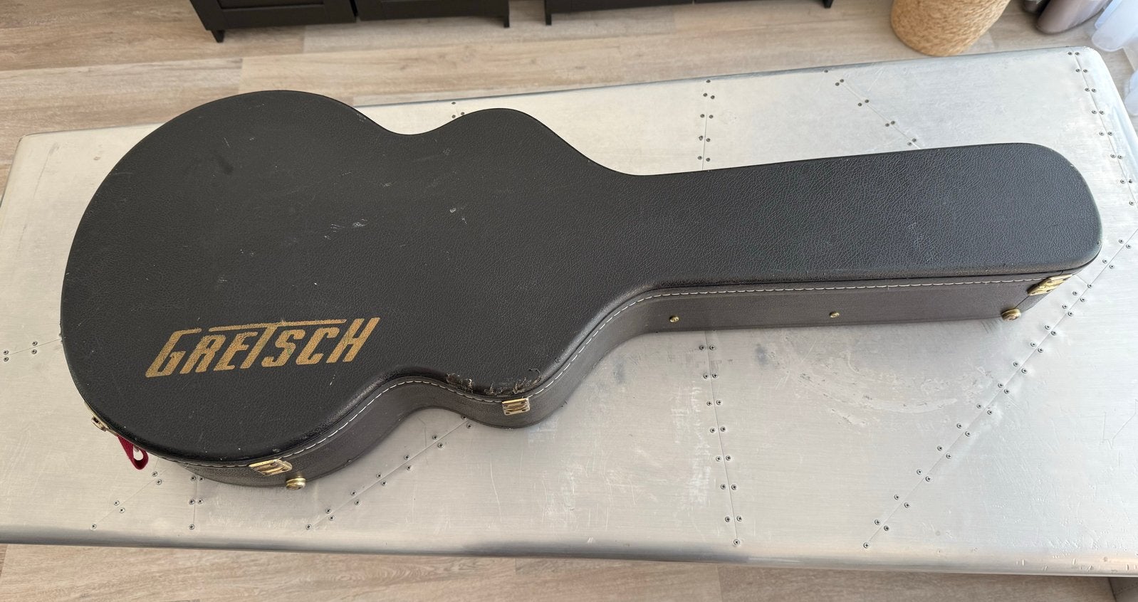 Gretsch gitaarkoffer - rood pluche, Ophalen of Verzenden, Gebruikt, Elektrische gitaar